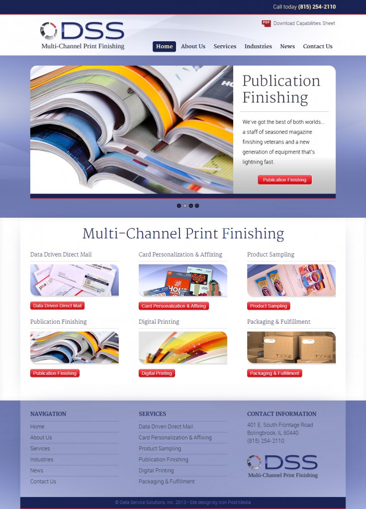 Print company home page redesign