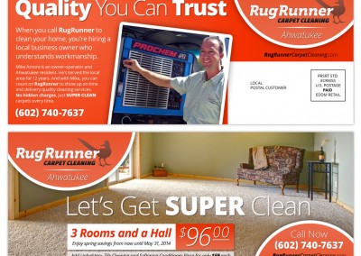 small business carpet cleaner direct mail design