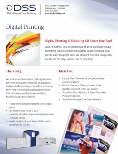 Sales sheet print design for digital printing services