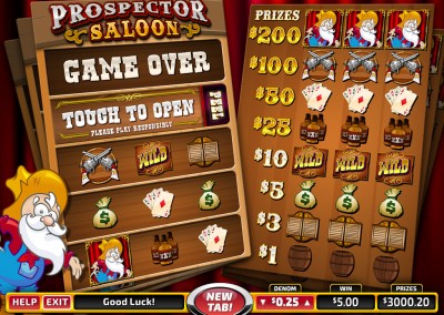 Prospector Saloon pull tabs game design