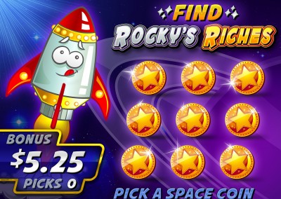 Rocky's Riches Bonus game screen