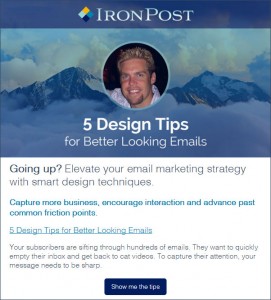 Iron Post email marketing layout