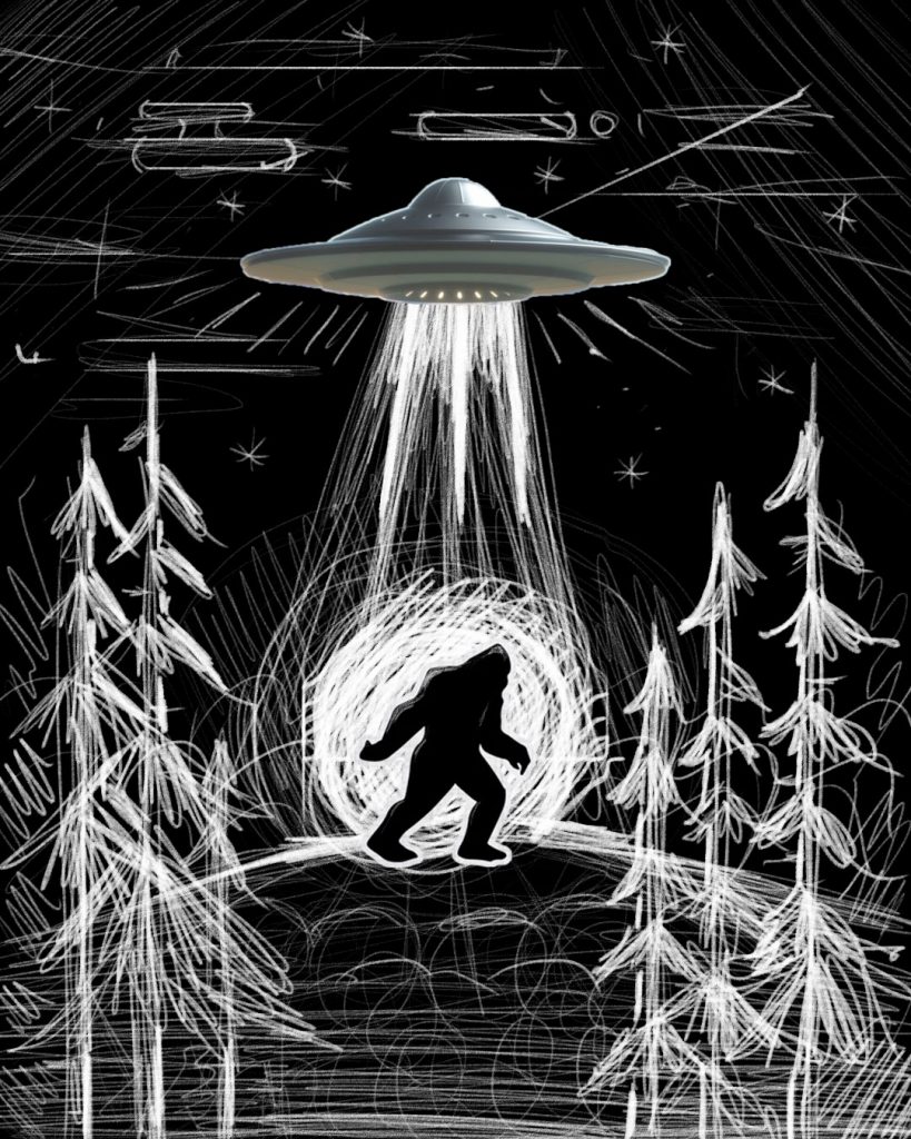 Bigfoot UFO Vector Illustration Rob Knapp Design