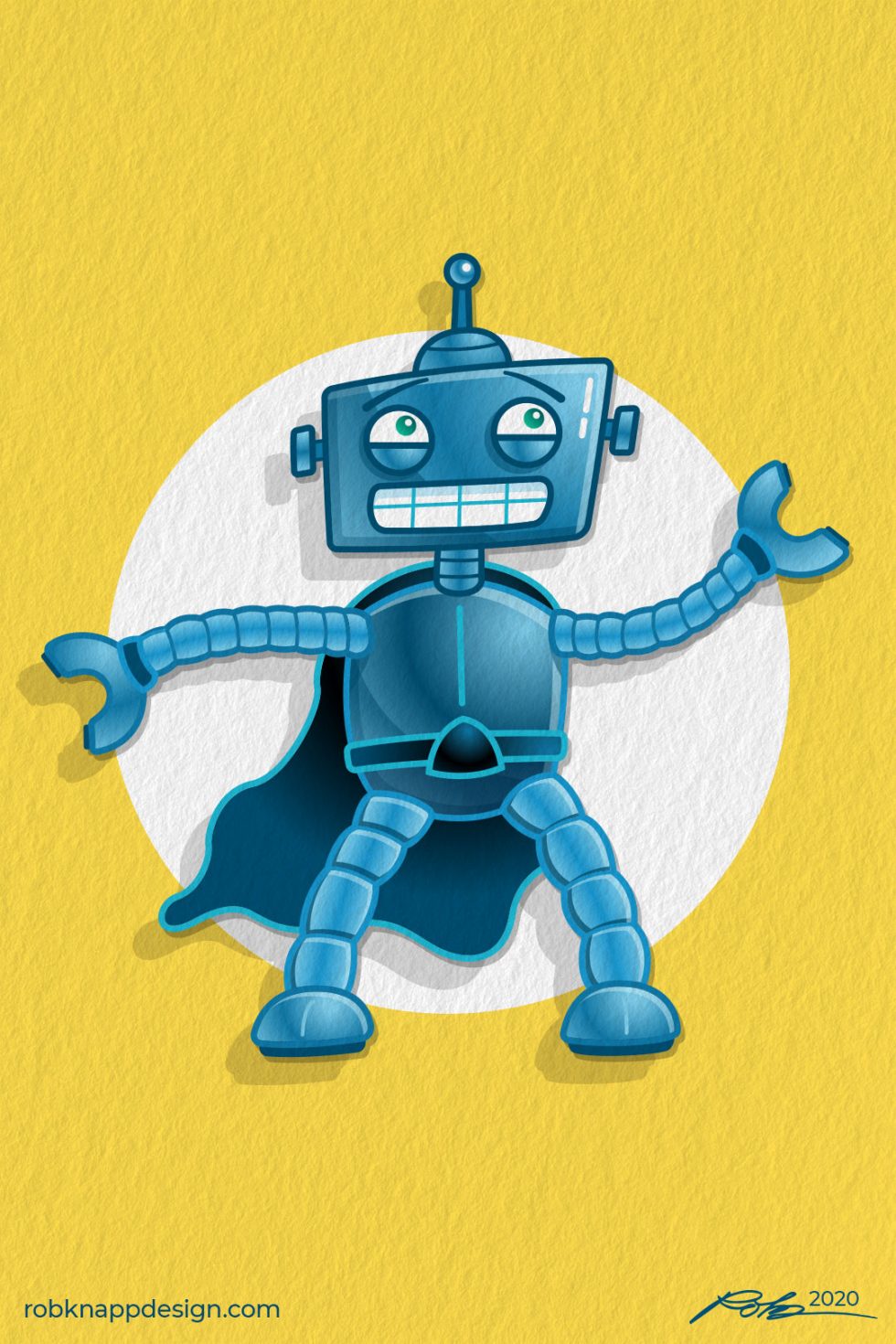 Robot Illustration: Adobe Illustrator Vector Art