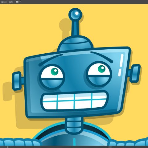 Robot Illustration: Adobe Illustrator Vector Art