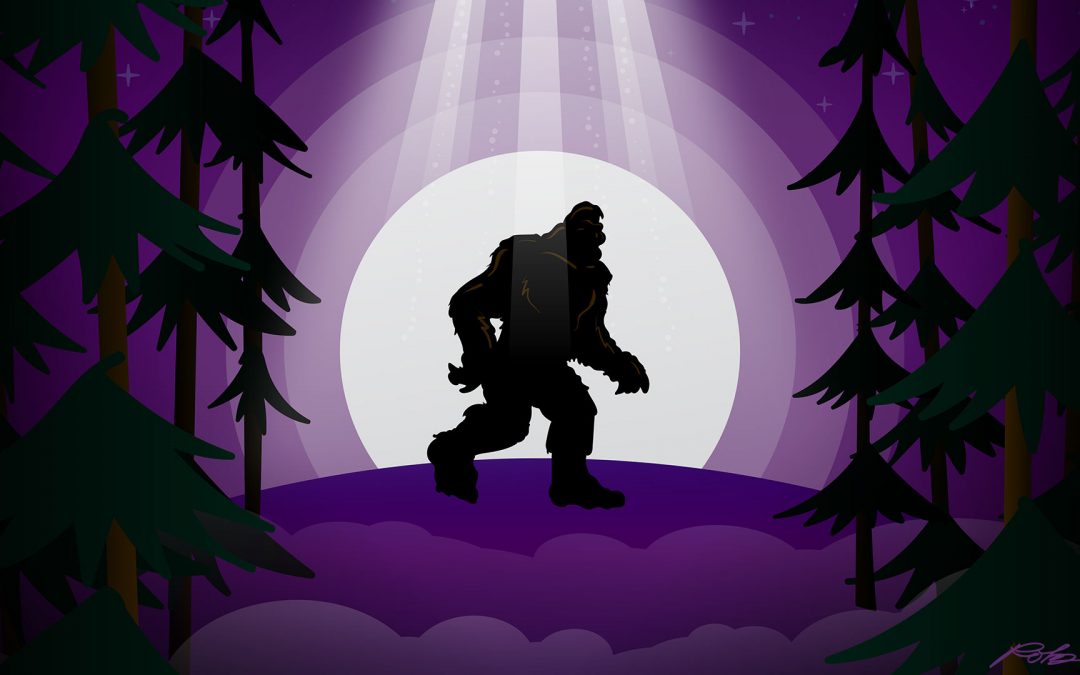 Bigfoot UFO Vector Illustration