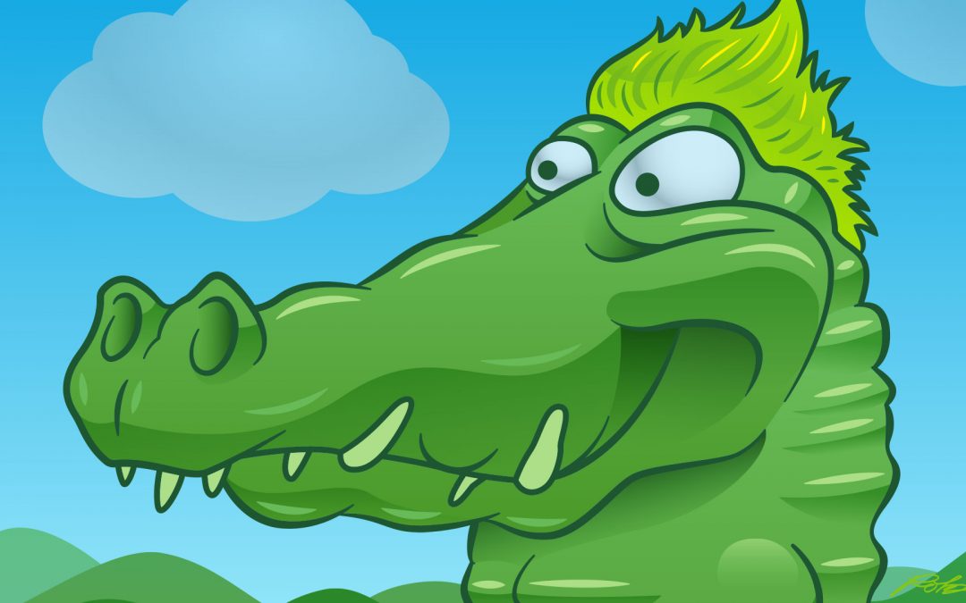Cartoon Crocodile Character Illustration