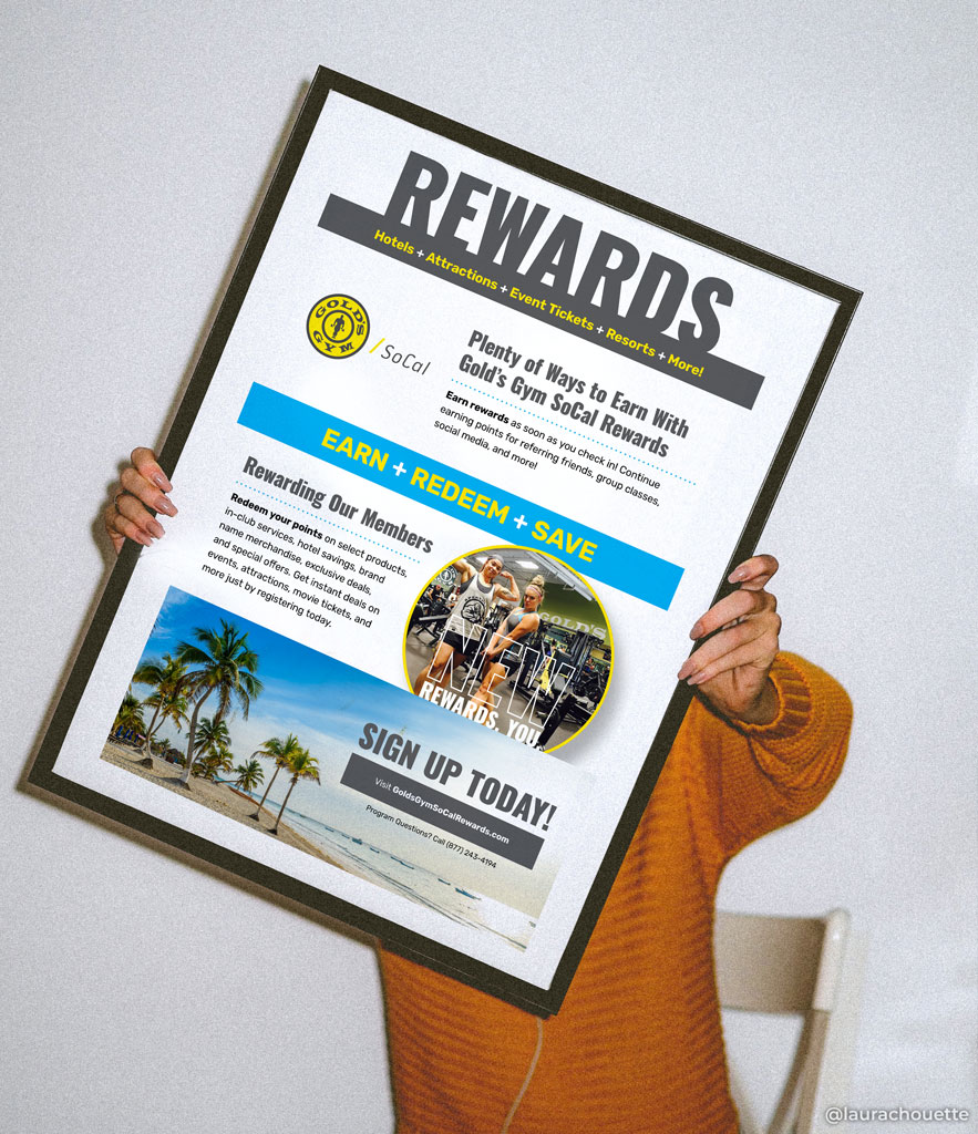 Poster design for Gold's Gym SoCal Rewards